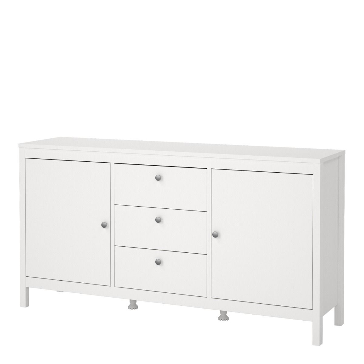 Madrid Sideboard 2 doors + 3 drawers in White - Image 3