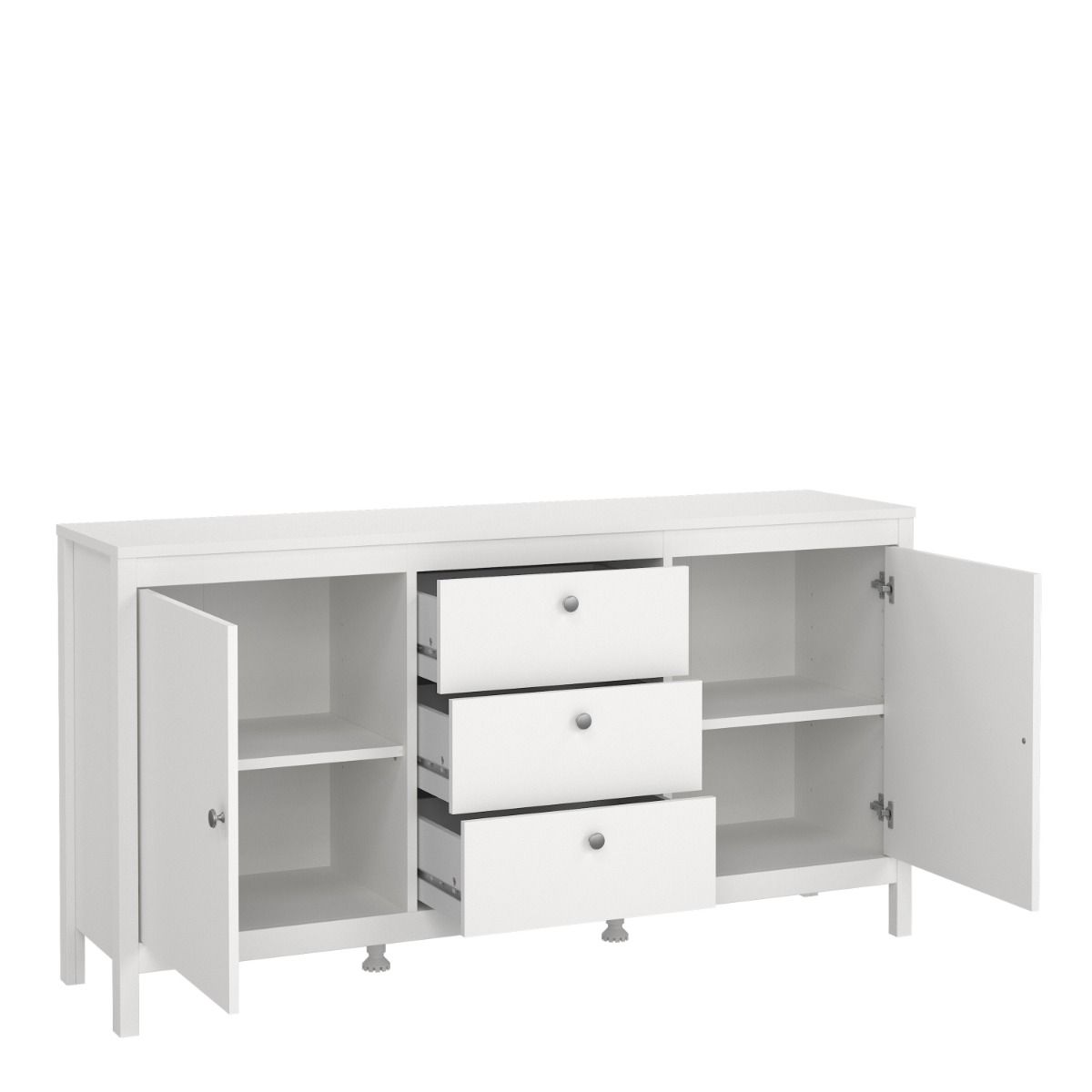 Madrid Sideboard 2 doors + 3 drawers in White - Image 5