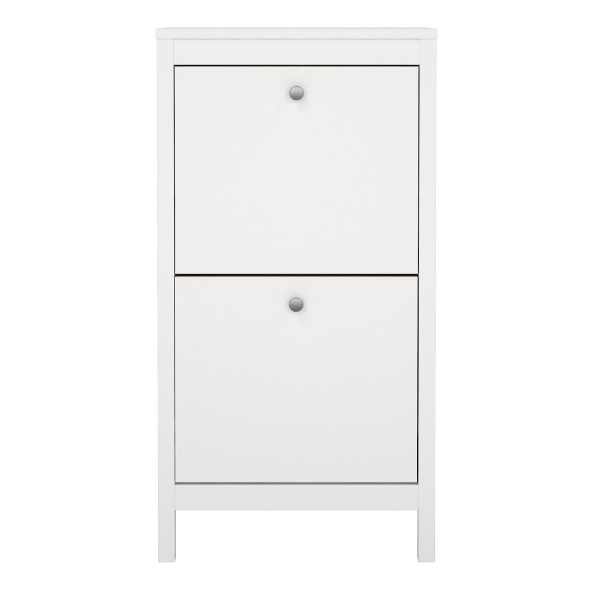 Madrid Shoe Cabinet 2 Flap Door in White - Image 2