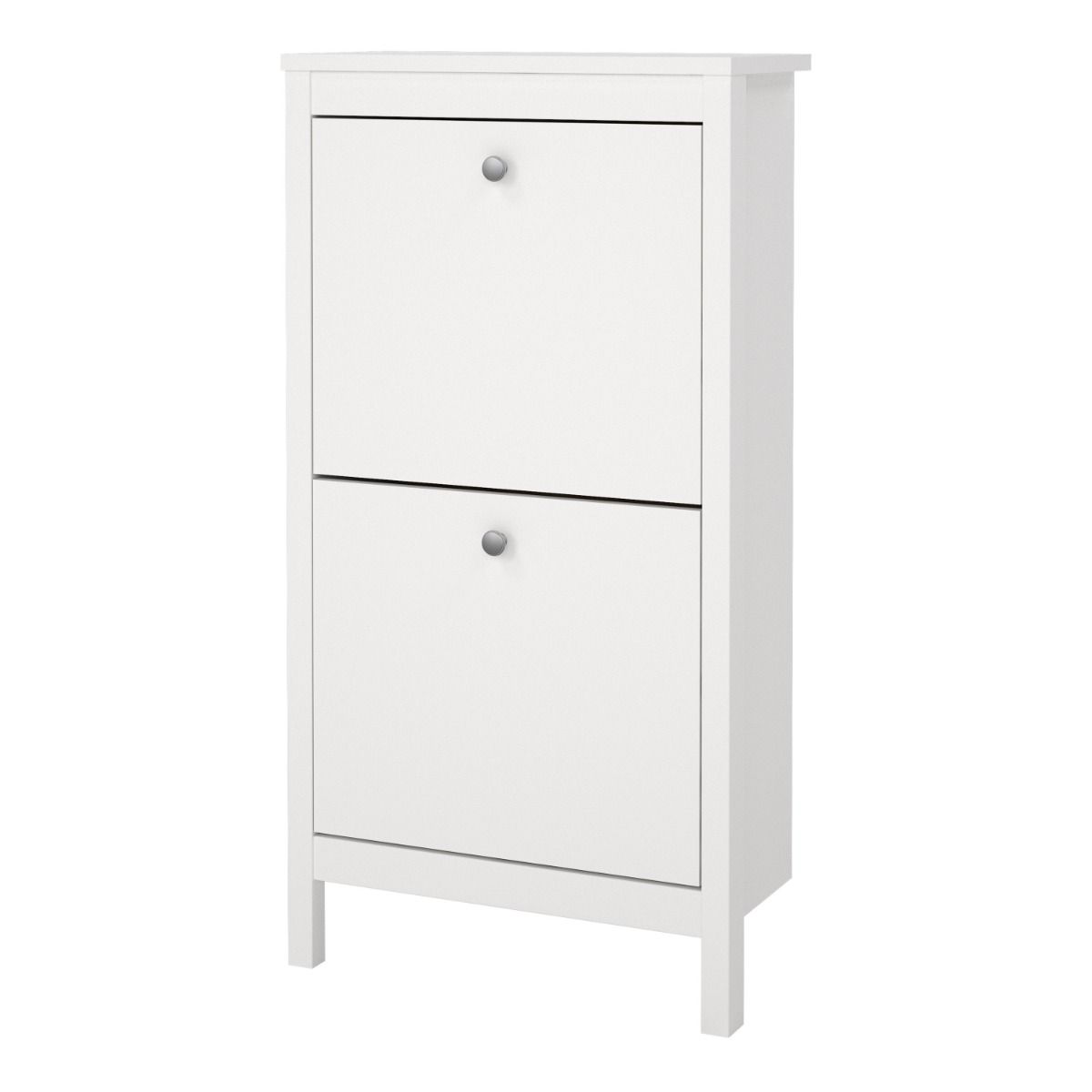 Madrid Shoe Cabinet 2 Flap Door in White - Image 3