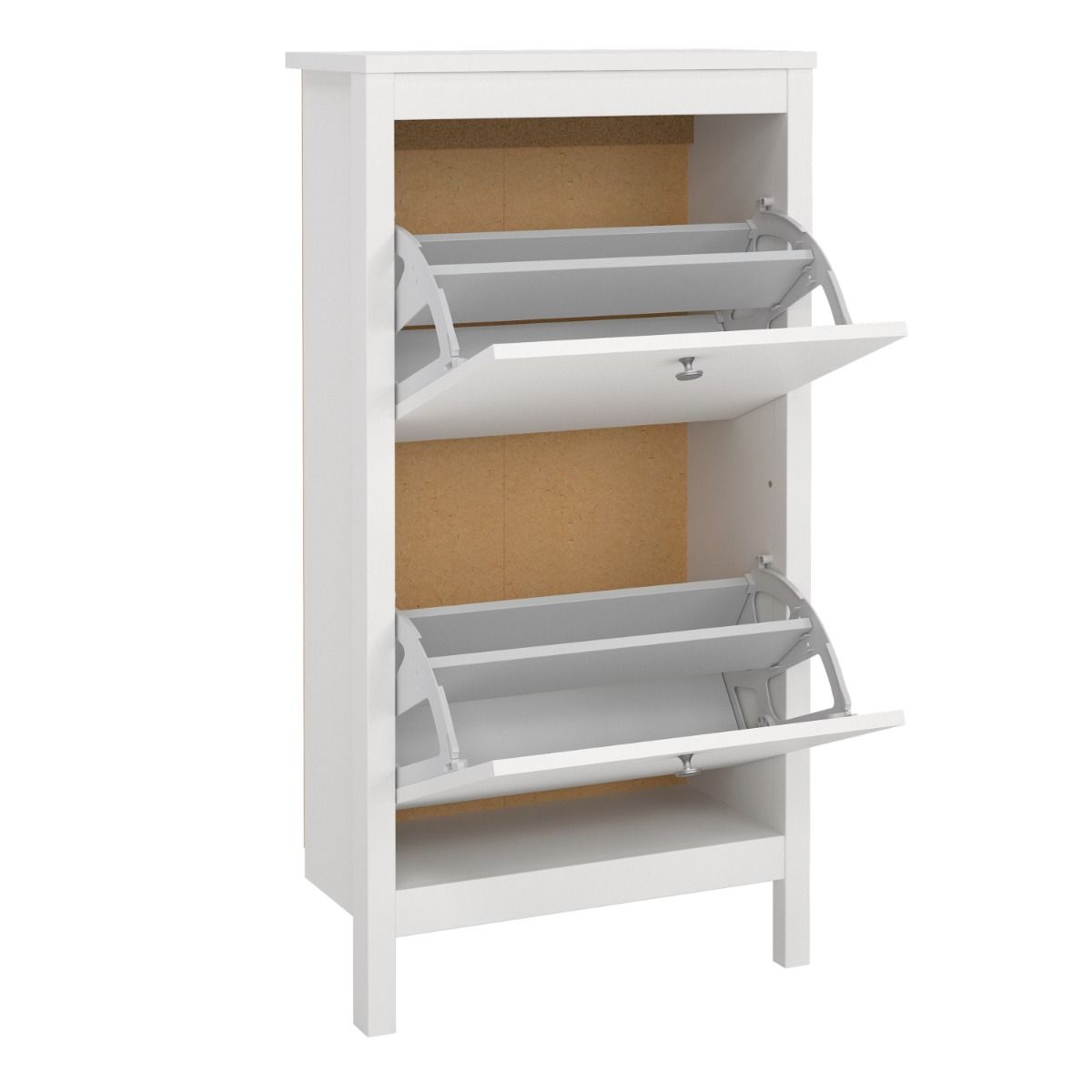 Madrid Shoe Cabinet 2 Flap Door in White - Image 5