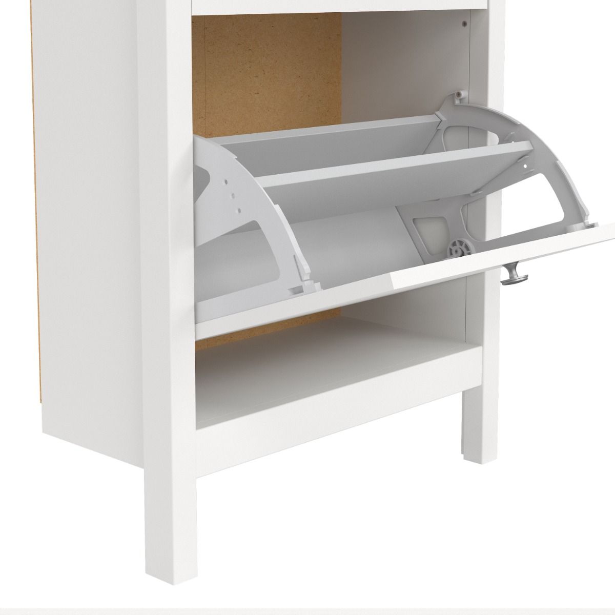 Madrid Shoe Cabinet 2 Flap Door in White - Image 8