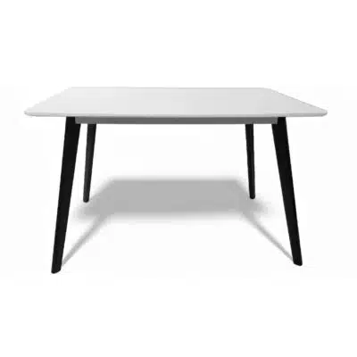 Belgium Medium Dining Table White with Black Legs - Image 2