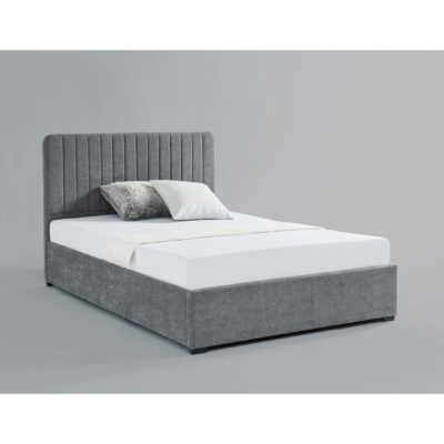 Livingstone Storage Fabric Single Bed Grey - Image 2