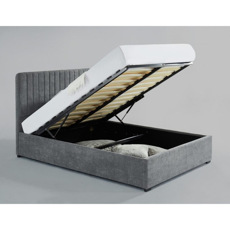 Livingstone Storage Fabric Single Bed Grey