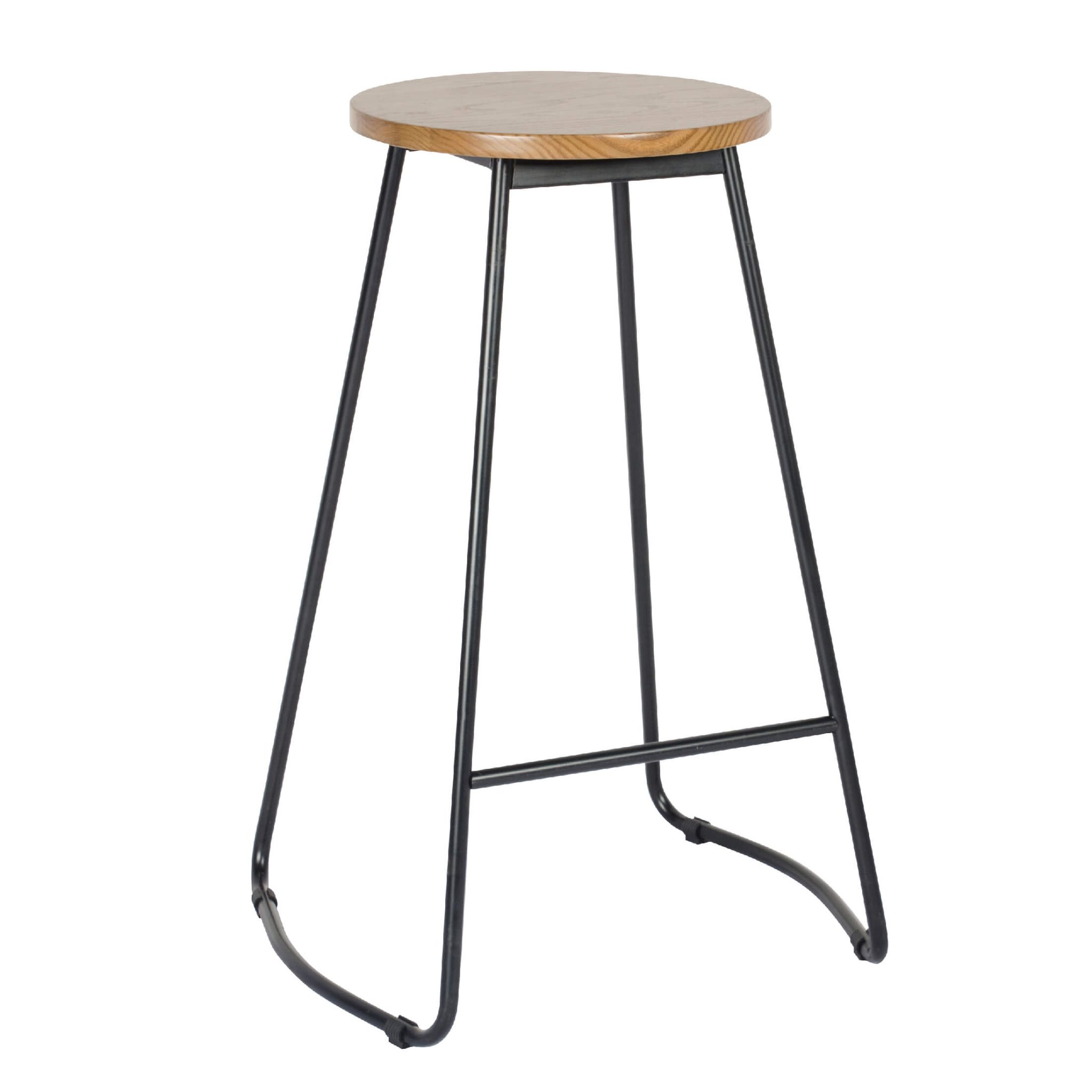 Trent Bar Stool Black and Natural - Image 2