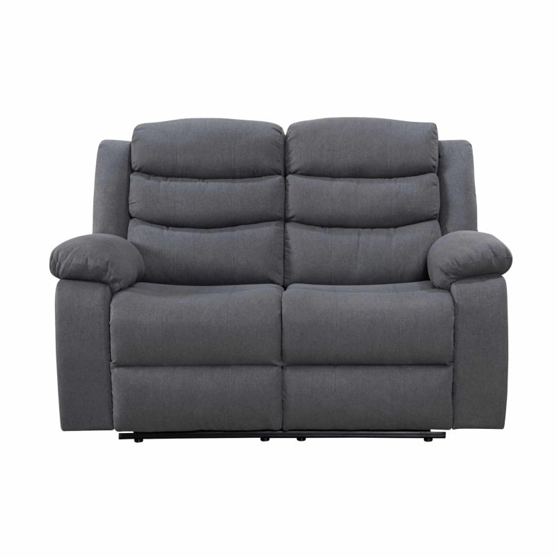 Turin Recliner Fabric 2 Seater Grey Dark