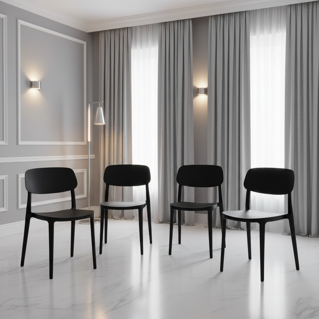 Jemima Plastic Chair Black (4s)